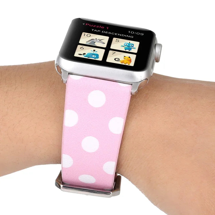 時尚點點系列錶帶，適用於 Apple Watch Series 6 & SE & 5 & 4 40mm / 3 & 2 & 1 38mm，Apple Watch Series 7 41mm / 6 & SE & 5 & 4 40mm / 3 & 2 & 1 38mm，Apple Watch Series 8&7 41mm / SE 2&6&SE&5&4 40mm / 3&2&1 38mm