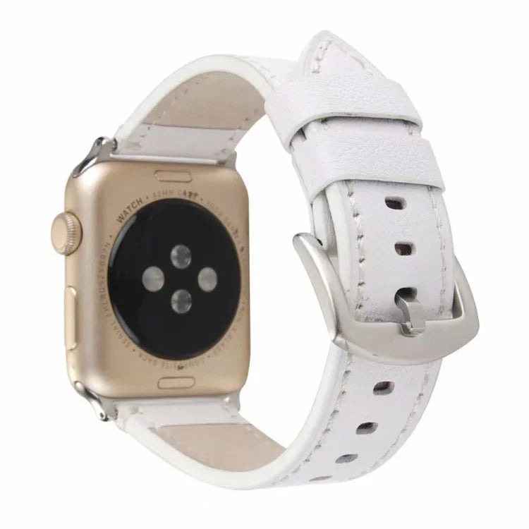 Calfskin Genuine Leather Watchband For Apple Watch Series 6 & SE & 5 & 4 44mm / 3 & 2 & 1 42mm, For Apple Watch Series 7 45mm / 6 & SE & 5 & 4 44mm / 3 & 2 & 1 42mm