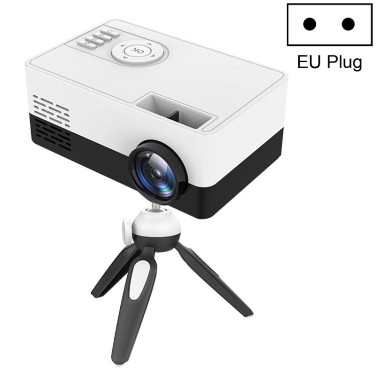J15 1920 x 1080P 高清家用迷你 LED 投影機帶三腳架支架，支持 AV / HDMI x 1 / USB x1 / TF x 1，歐規插頭，美規插頭，英規插頭，澳規插頭
