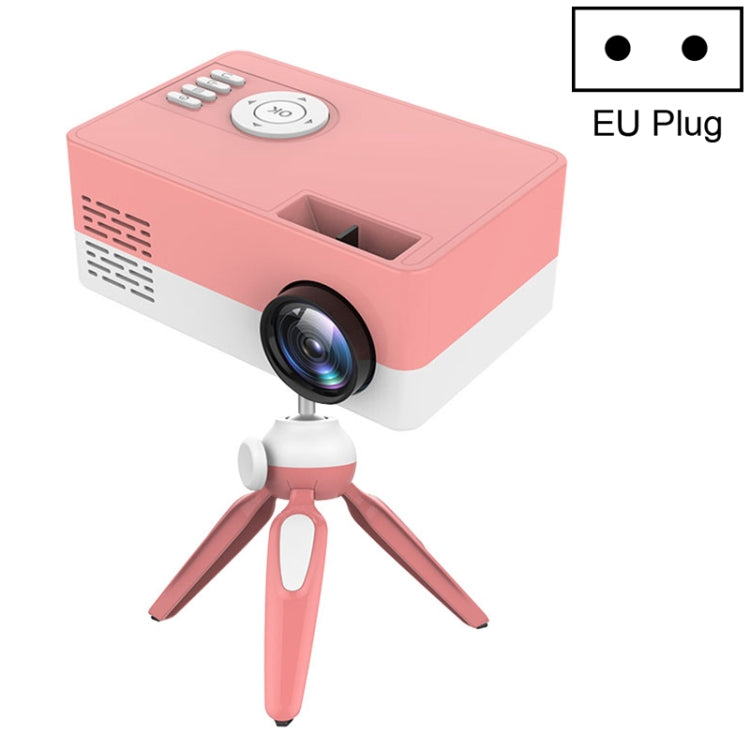 J15 1920 x 1080P 高清家用迷你 LED 投影機帶三腳架支架，支持 AV / HDMI x 1 / USB x1 / TF x 1，歐規插頭，美規插頭，英規插頭，澳規插頭