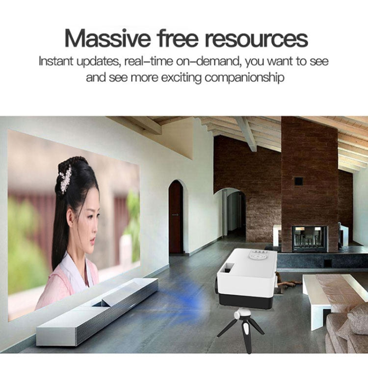 J15 1920 x 1080P 高清家用迷你 LED 投影機帶三腳架支架，支持 AV / HDMI x 1 / USB x1 / TF x 1，歐規插頭，美規插頭，英規插頭，澳規插頭