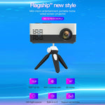 J15 1920 x 1080P 高清家用迷你 LED 投影機帶三腳架支架，支持 AV / HDMI x 1 / USB x1 / TF x 1，歐規插頭，美規插頭，英規插頭，澳規插頭