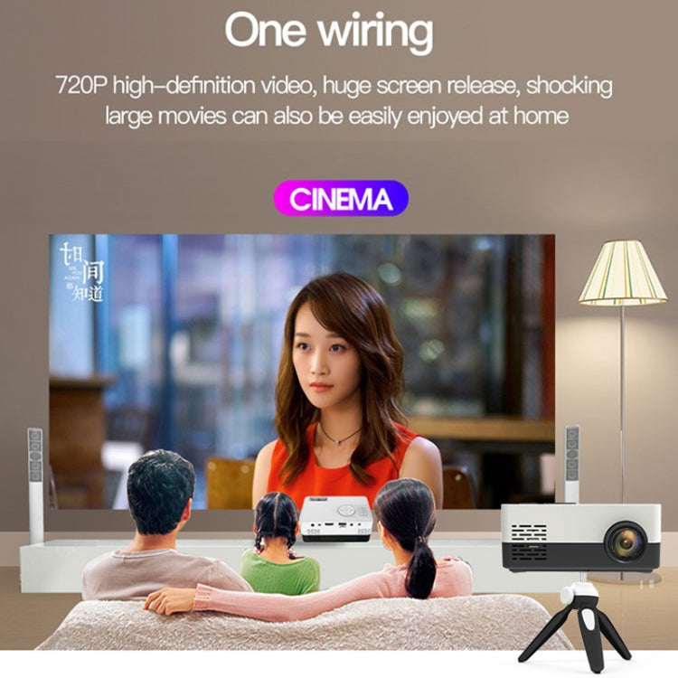 J15 1920 x 1080P 高清家用迷你 LED 投影機帶三腳架支架，支持 AV / HDMI x 1 / USB x1 / TF x 1，歐規插頭，美規插頭，英規插頭，澳規插頭