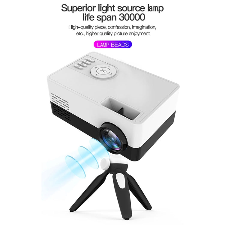 J15 1920 x 1080P 高清家用迷你 LED 投影機帶三腳架支架，支持 AV / HDMI x 1 / USB x1 / TF x 1，歐規插頭，美規插頭，英規插頭，澳規插頭