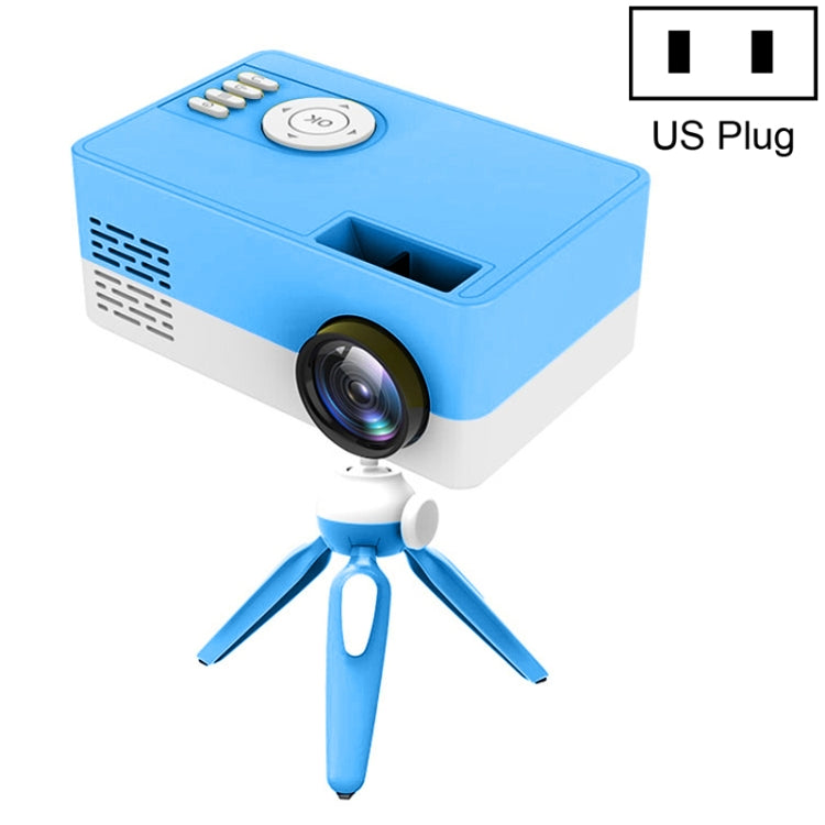 J15 1920 x 1080P 高清家用迷你 LED 投影機帶三腳架支架，支持 AV / HDMI x 1 / USB x1 / TF x 1，歐規插頭，美規插頭，英規插頭，澳規插頭