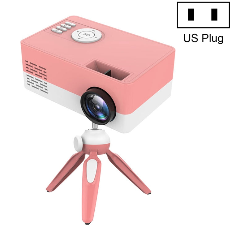 J15 1920 x 1080P 高清家用迷你 LED 投影機帶三腳架支架，支持 AV / HDMI x 1 / USB x1 / TF x 1，歐規插頭，美規插頭，英規插頭，澳規插頭