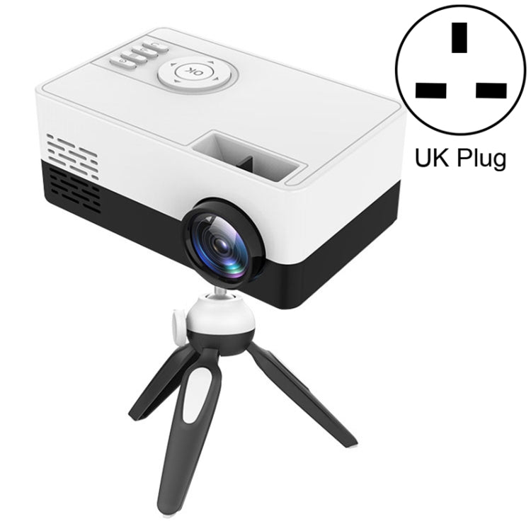 J15 1920 x 1080P 高清家用迷你 LED 投影機帶三腳架支架，支持 AV / HDMI x 1 / USB x1 / TF x 1，歐規插頭，美規插頭，英規插頭，澳規插頭