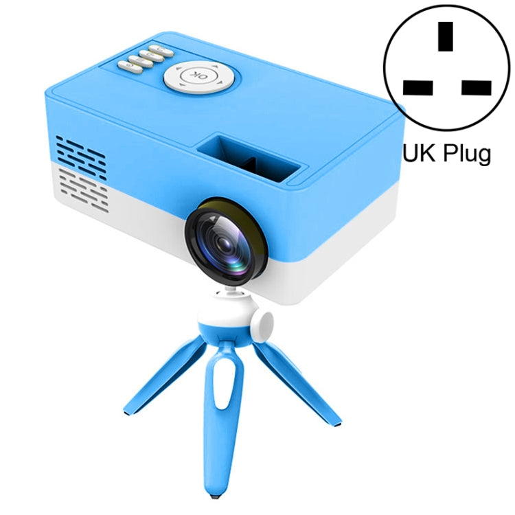 J15 1920 x 1080P 高清家用迷你 LED 投影機帶三腳架支架，支持 AV / HDMI x 1 / USB x1 / TF x 1，歐規插頭，美規插頭，英規插頭，澳規插頭