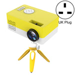 J15 1920 x 1080P 高清家用迷你 LED 投影機帶三腳架支架，支持 AV / HDMI x 1 / USB x1 / TF x 1，歐規插頭，美規插頭，英規插頭，澳規插頭