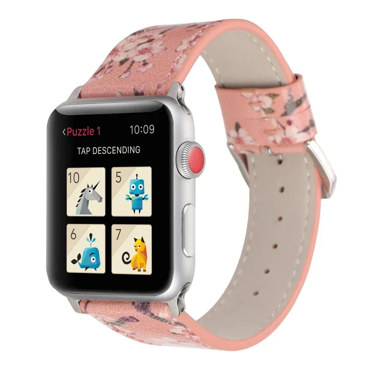 Plum 系列皮革替換錶帶，適用於 Apple Watch Series 6 & SE & 5 & 4 40mm / 3 & 2 & 1 38mm，適用於 Apple Watch Series 8&7 41mm / SE 2&6&SE&5&4 40mm / 3&2&1 38mm，適用於 Apple Watch Series 7 41mm / 6 & SE & 5 & 4 40mm / 3 & 2 & 1 38mm