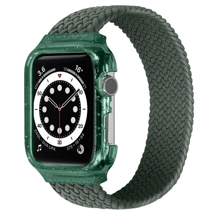 編織替換腕帶錶帶附框架，適用於 Apple Watch Series 6 & SE & 5 & 4 44mm / 3 & 2 & 1 42mm，128mm、135mm、140mm、145mm、150mm、155mm、160mm、165mm