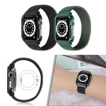 編織替換腕帶錶帶附框架，適用於 Apple Watch Series 6 & SE & 5 & 4 44mm / 3 & 2 & 1 42mm，128mm、135mm、140mm、145mm、150mm、155mm、160mm、165mm