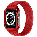 編織替換腕帶錶帶附框架，適用於 Apple Watch Series 6 & SE & 5 & 4 44mm / 3 & 2 & 1 42mm，128mm、135mm、140mm、145mm、150mm、155mm、160mm、165mm