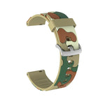 迷彩矽膠替換手腕帶錶帶，銀色錶扣，20mm 適用於 Samsung Galaxy Watch 3 41mm，22mm 適用於 Samsung Galaxy Watch 3 45mm，20mm 適用於 Samsung Galaxy Watch Active2 44mm，20mm 適用於 Huawei Watch GT 2 42mm