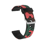 迷彩矽膠替換手腕帶錶帶，銀色錶扣，20mm 適用於 Samsung Galaxy Watch 3 41mm，22mm 適用於 Samsung Galaxy Watch 3 45mm，20mm 適用於 Samsung Galaxy Watch Active2 44mm，20mm 適用於 Huawei Watch GT 2 42mm