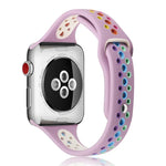 Rainbow Silicone Watchband For Apple Watch Series 6 & SE & 5 & 4 40mm / 3 & 2 & 1 38mm, For Apple Watch Series 7 41mm / 6 & SE & 5 & 4 40mm / 3 & 2 & 1 38mm, For Apple Watch Series 8&7 41mm / SE 2&6&SE&5&4 40mm / 3&2&1 38mm