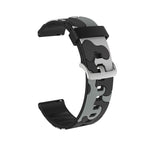 Camouflage Silicone Replacement Wrist Strap Watchband with Silver Buckle, 20mm For Amazfit GTR 2 / GTR 42mm, 20mm For Amazfit GTR 42mm, 20mm For Amazfit GTS / GTS 2, 20mm For Amazfit Pop, 22mm For Amazfit Smart Sport Watch
