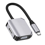 HW-6002 2合1 Type-C / USB-C轉HDMI + VGA轉接器，HW-6002