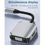HW-6002 2合1 Type-C / USB-C轉HDMI + VGA轉接器，HW-6002