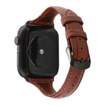 瘋馬紋真皮錶帶，適用於 Apple Watch Series 7 41mm / 6 & SE & 5 & 4 40mm / 3 & 2 & 1 38mm，適用於 Apple Watch Series 8&7 41mm / SE 2&6&SE&5&4 40mm / 3&2&1 38mm