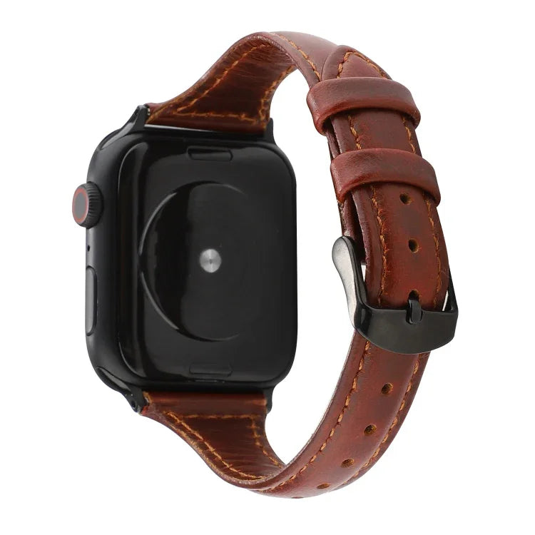 瘋馬紋真皮錶帶，適用於 Apple Watch Series 7 41mm / 6 & SE & 5 & 4 40mm / 3 & 2 & 1 38mm，適用於 Apple Watch Series 8&7 41mm / SE 2&6&SE&5&4 40mm / 3&2&1 38mm