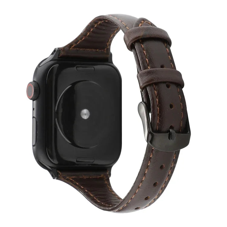 瘋馬紋真皮錶帶，適用於 Apple Watch Series 7 41mm / 6 & SE & 5 & 4 40mm / 3 & 2 & 1 38mm，適用於 Apple Watch Series 8&7 41mm / SE 2&6&SE&5&4 40mm / 3&2&1 38mm
