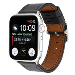 現代風格扣環真皮錶帶，適用於 Apple Watch Series 7 41mm / 6 & SE & 5 & 4 40mm / 3 & 2 & 1 38mm，適用於 Apple Watch Series 7 45mm / 6 & SE & 5 & 4 44mm / 3 & 2 & 1 42mm