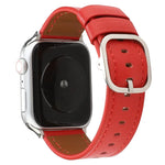 現代風格扣環真皮錶帶，適用於 Apple Watch Series 7 41mm / 6 & SE & 5 & 4 40mm / 3 & 2 & 1 38mm，適用於 Apple Watch Series 7 45mm / 6 & SE & 5 & 4 44mm / 3 & 2 & 1 42mm