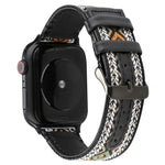 民族風真皮錶帶，適用於 Apple Watch Series 7 41mm / 6 & SE & 5 & 4 40mm / 3 & 2 & 1 38mm，適用於 Apple Watch Series 7 45mm / 6 & SE & 5 & 4 44mm / 3 & 2 & 1 42mm