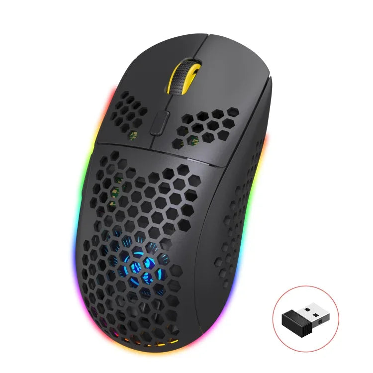 HXSJ T90 RGB 燈光三模式無線遊戲滑鼠