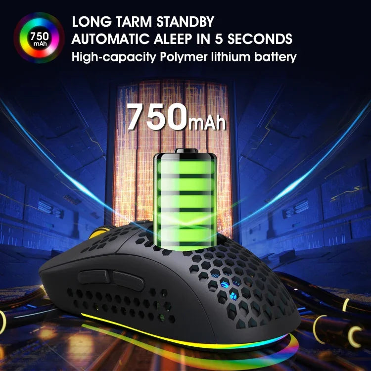 HXSJ T90 RGB 燈光三模式無線遊戲滑鼠
