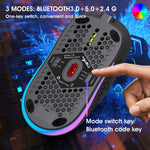 HXSJ T90 RGB 燈光三模式無線遊戲滑鼠