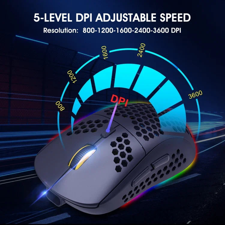 HXSJ T90 RGB 燈光三模式無線遊戲滑鼠