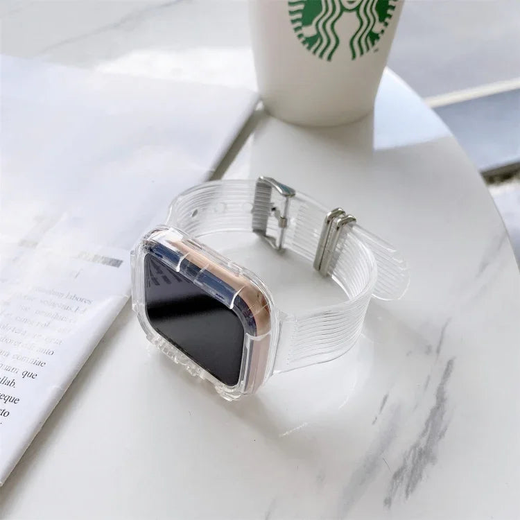 糖果色透明 TPU 錶帶 適用於 Apple Watch Series 6 & SE & 5 & 4 40mm，適用於 Apple Watch Series 7 41mm / & 6 & SE & 5 & 4 40mm