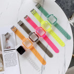 糖果色透明 TPU 錶帶 適用於 Apple Watch Series 6 & SE & 5 & 4 40mm，適用於 Apple Watch Series 7 41mm / & 6 & SE & 5 & 4 40mm