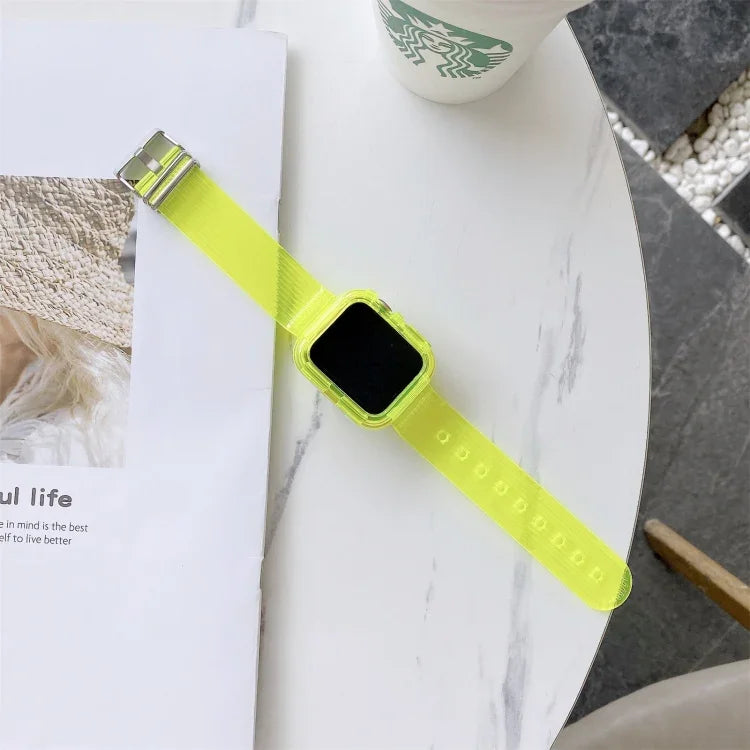 糖果色透明 TPU 錶帶 適用於 Apple Watch Series 6 & SE & 5 & 4 40mm，適用於 Apple Watch Series 7 41mm / & 6 & SE & 5 & 4 40mm