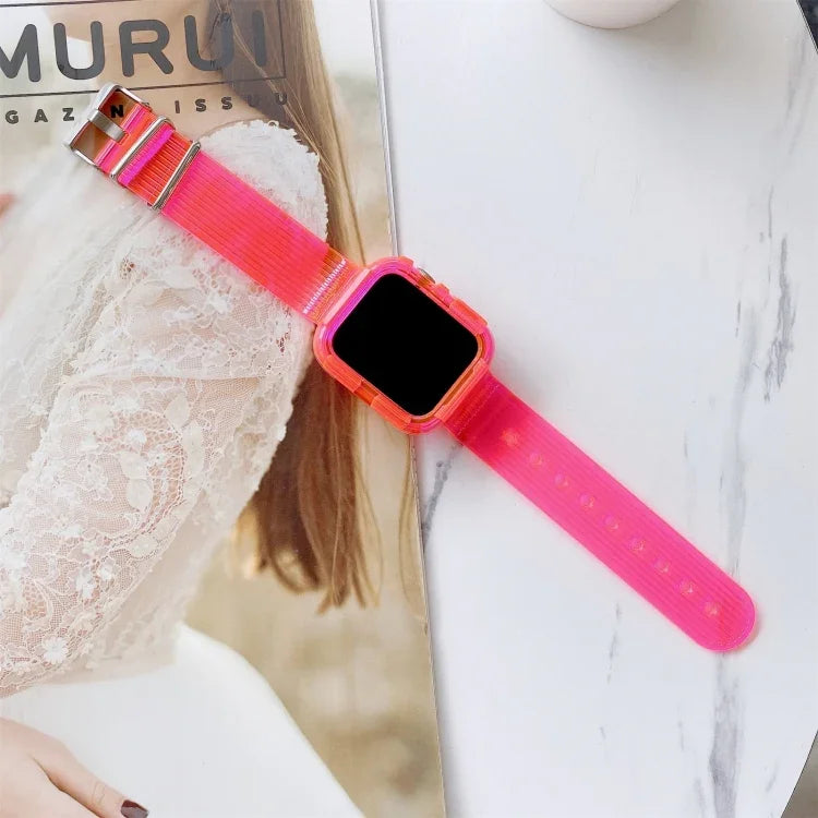 糖果色透明 TPU 錶帶 適用於 Apple Watch Series 6 & SE & 5 & 4 40mm，適用於 Apple Watch Series 7 41mm / & 6 & SE & 5 & 4 40mm