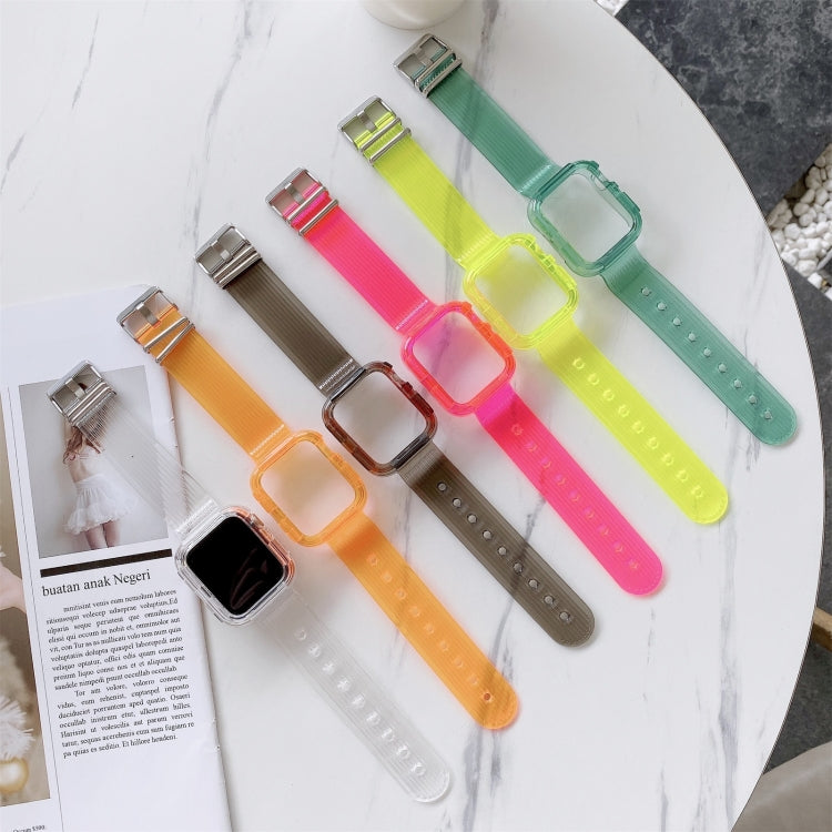 糖果色透明 TPU 錶帶 適用於 Apple Watch Series 6 & SE & 5 & 4 44mm，適用於 Apple Watch Series 7 45mm / & 6 & SE & 5 & 4 44mm
