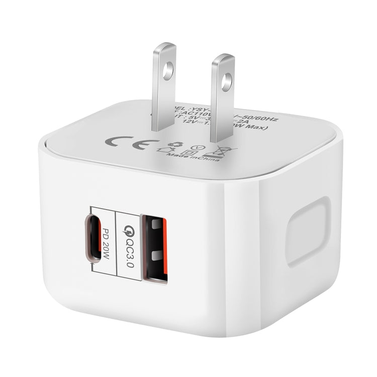 20W PD + QC 3.0 雙埠旅行充電器，電源適配器，美規插頭，歐規插頭，英規插頭