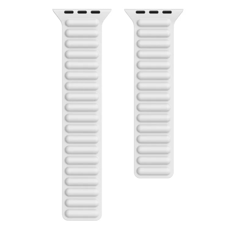 矽膠磁吸鍊錶帶，適用於 Apple Watch Series 6 & SE & 5 & 4 40mm／3 & 2 & 1 38mm，Apple Watch Series 7 41mm／6 & SE & 5 & 4 40mm／3 & 2 & 1 38mm