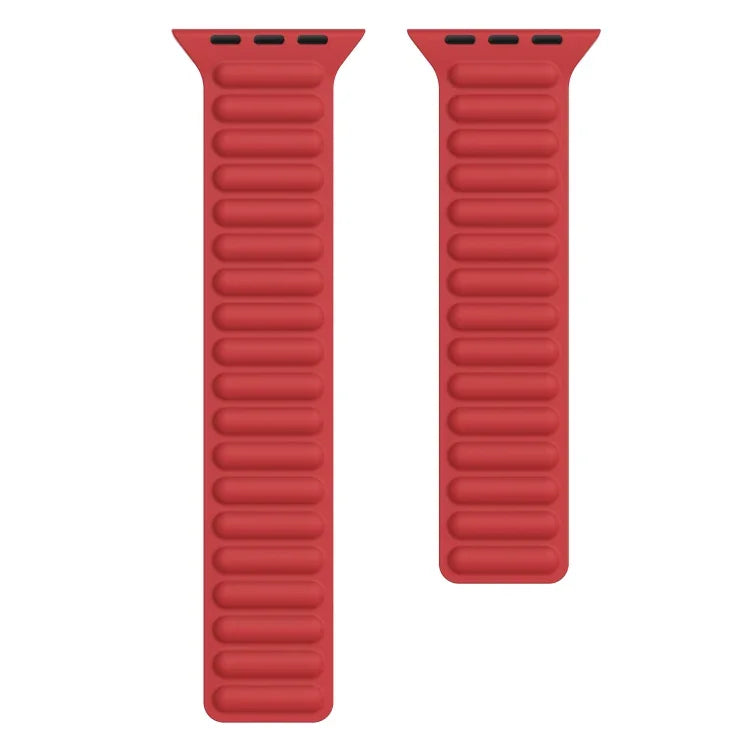 矽膠磁吸鍊錶帶，適用於 Apple Watch Series 6 & SE & 5 & 4 44mm／3 & 2 & 1 42mm，Apple Watch Series 7 45mm／6 & SE & 5 & 4 44mm／3 & 2 & 1 42mm