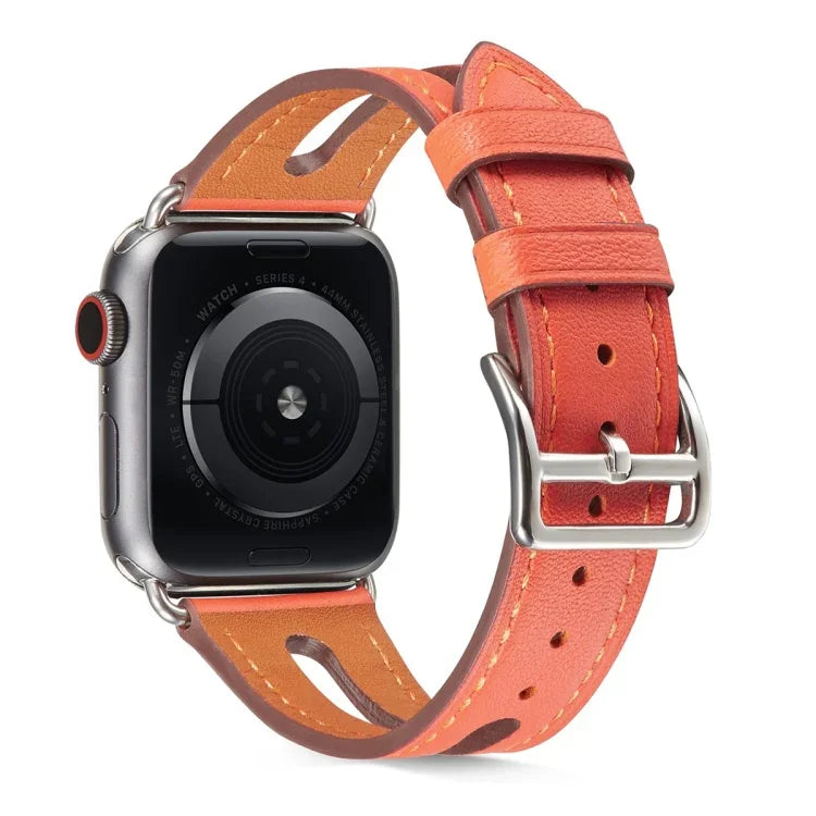 Top-grain Leather Watchband For Apple Watch Series 6 & SE & 5 & 4 40mm / 3 & 2 & 1 38mm