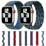 塑膠扣混色尼龍編織單圈替換錶帶，適用於 Apple Watch Series 6 & SE & 5 & 4 40mm / 3 & 2 & 1 38mm，S、M、L、XL
