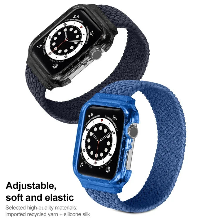 編織替換腕帶錶帶附框架，適用於 Apple Watch Series 6 & SE & 5 & 4 40mm / 3 & 2 & 1 38mm，128mm、135mm、140mm、145mm、150mm、155mm