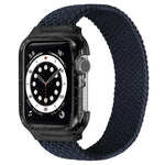 編織替換腕帶錶帶附框架，適用於 Apple Watch Series 6 & SE & 5 & 4 40mm / 3 & 2 & 1 38mm，128mm、135mm、140mm、145mm、150mm、155mm