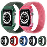 編織替換腕帶錶帶附框架，適用於 Apple Watch Series 6 & SE & 5 & 4 40mm / 3 & 2 & 1 38mm，128mm、135mm、140mm、145mm、150mm、155mm