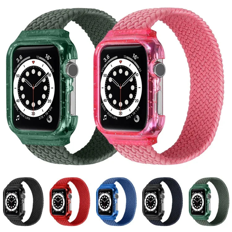 編織替換腕帶錶帶附框架，適用於 Apple Watch Series 6 & SE & 5 & 4 40mm / 3 & 2 & 1 38mm，128mm、135mm、140mm、145mm、150mm、155mm