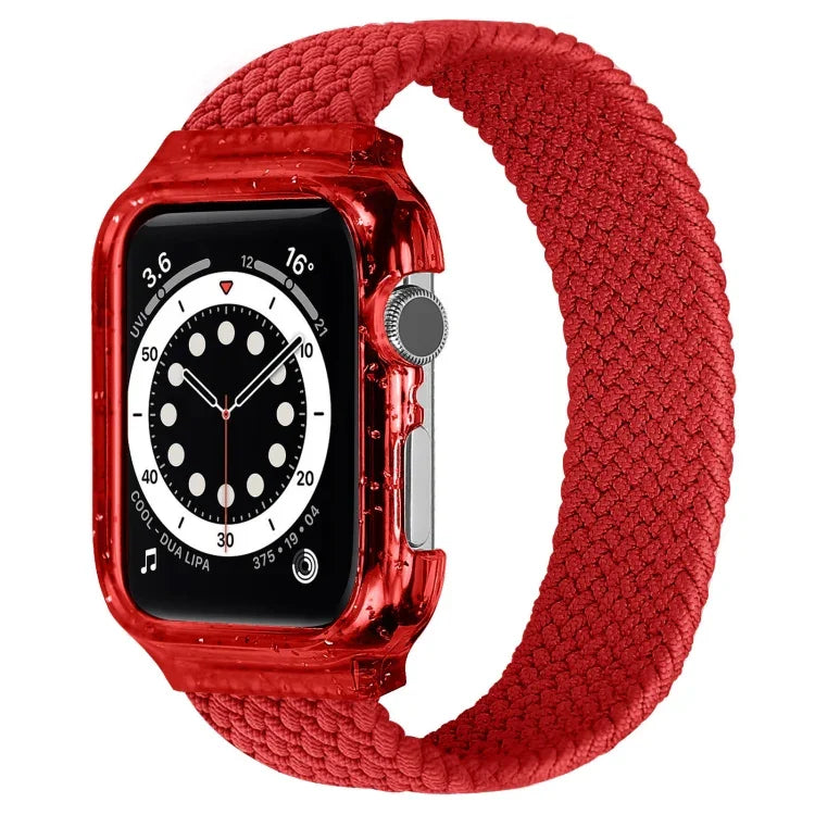 編織替換腕帶錶帶附框架，適用於 Apple Watch Series 6 & SE & 5 & 4 40mm / 3 & 2 & 1 38mm，128mm、135mm、140mm、145mm、150mm、155mm