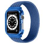 編織替換腕帶錶帶附框架，適用於 Apple Watch Series 6 & SE & 5 & 4 40mm / 3 & 2 & 1 38mm，128mm、135mm、140mm、145mm、150mm、155mm