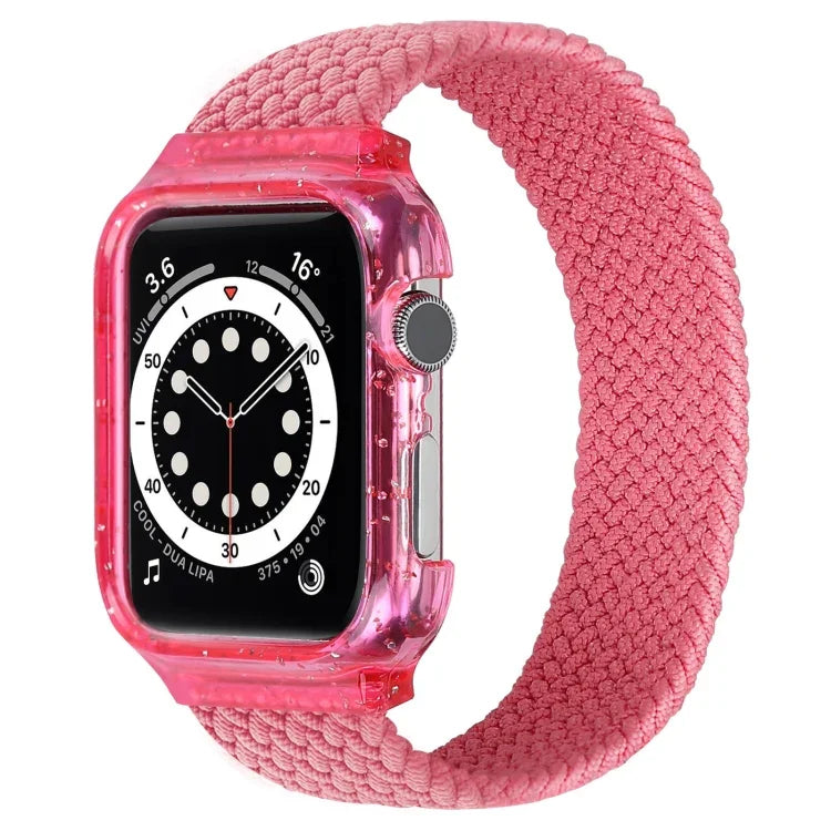 編織替換腕帶錶帶附框架，適用於 Apple Watch Series 6 & SE & 5 & 4 40mm / 3 & 2 & 1 38mm，128mm、135mm、140mm、145mm、150mm、155mm